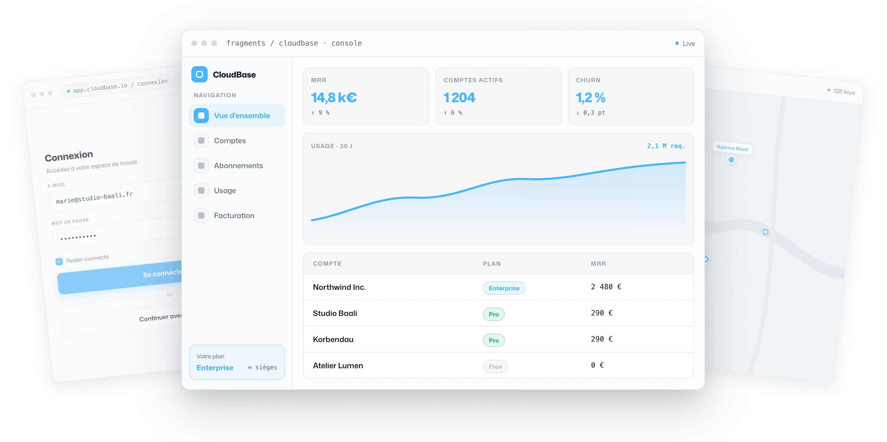 Illustration — Sur mesure · Application web & SaaS
